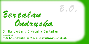 bertalan ondruska business card